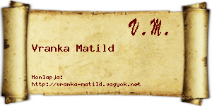 Vranka Matild névjegykártya